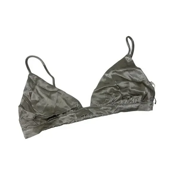 $70 NWT DISSH Bobby Pewter Silver Satin Bralette - 6 - Picture 5 of 9
